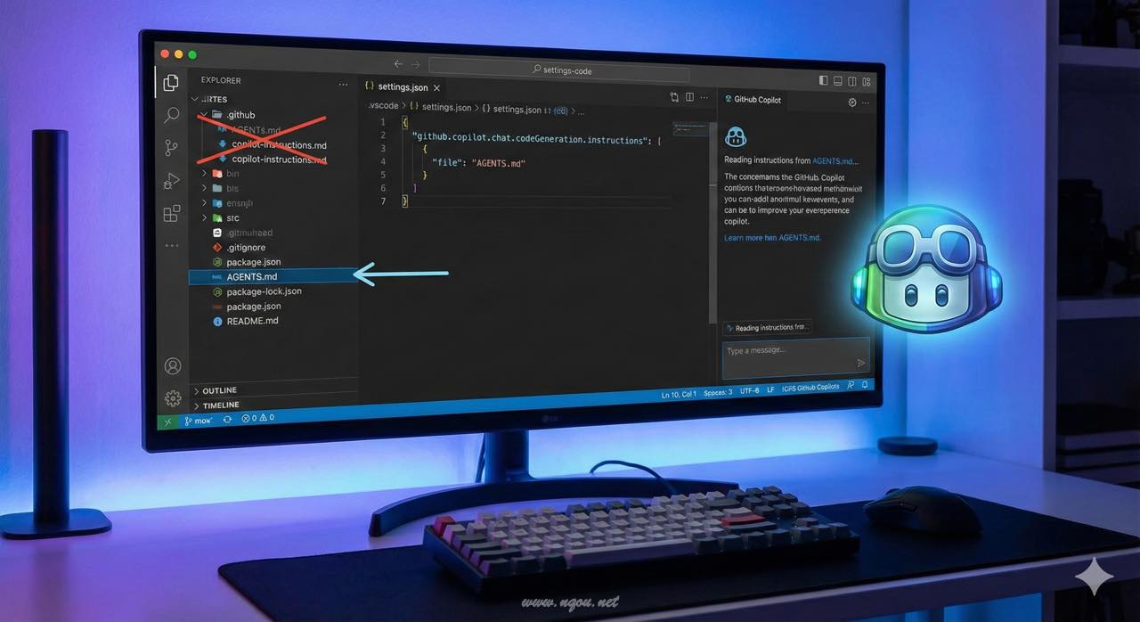 Featured image of post GitHub Copilot の指示ファイルを AGENTS.md に変更する