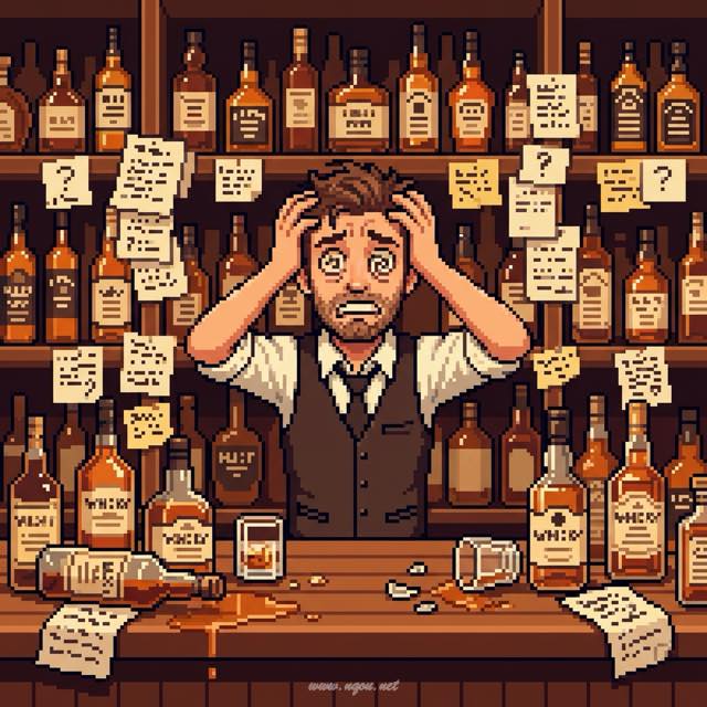 混乱するバーテンダーと大量の注文