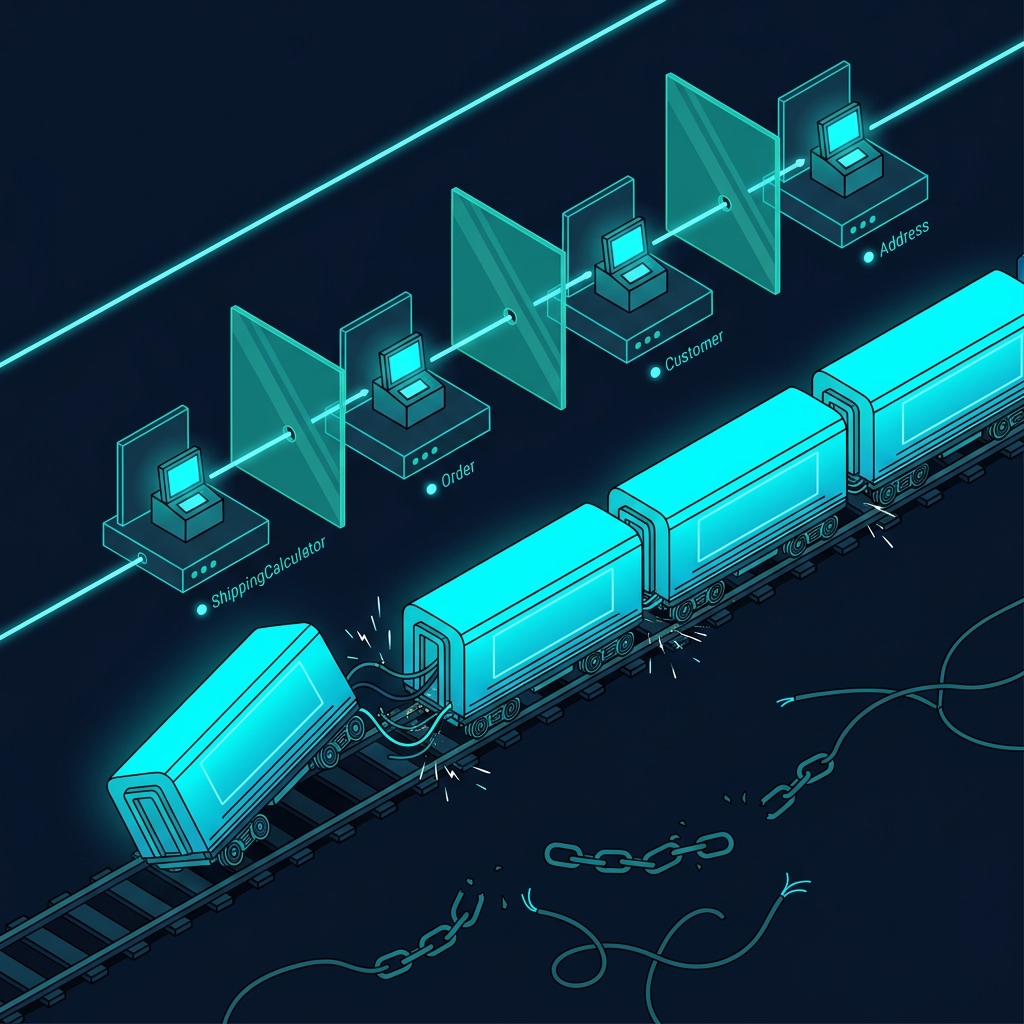 Featured image of post コード探偵ロックの事件簿【Law of Demeter】列車事故の共犯者たち〜メソッドの連鎖が暴く内部構造の地図〜