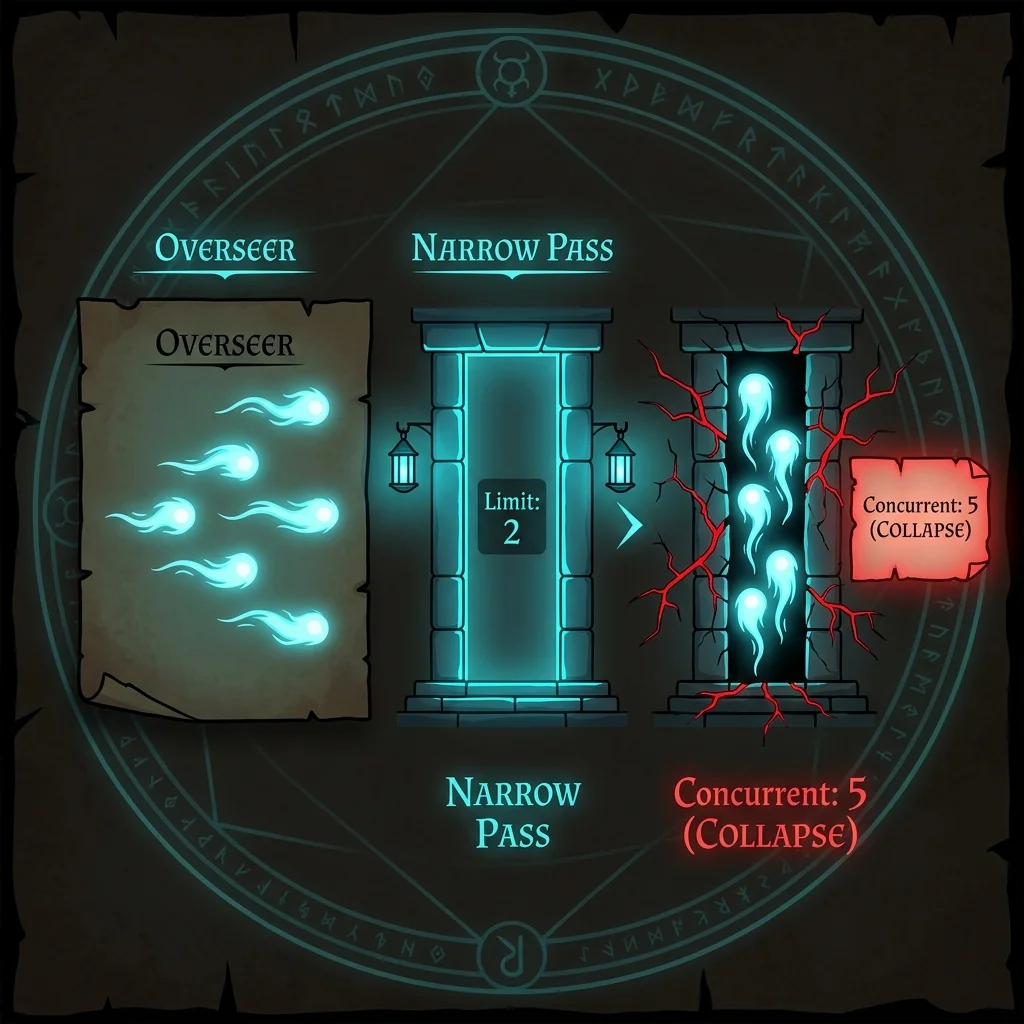 Dungeon passage collapsing under the weight of five simultaneously invading magic wisps