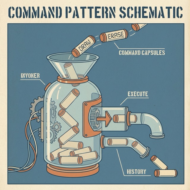 Commandパターンの概念図