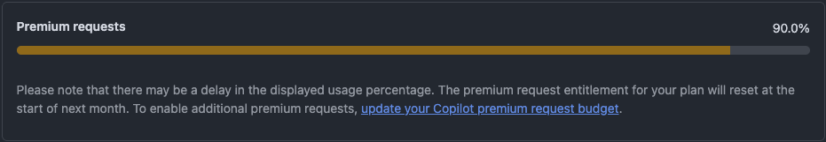 Premium requests 90%